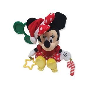 Disney Baby Minnie Mouse On The Go Activity Teething Toy Santa Hat & Candy Cane